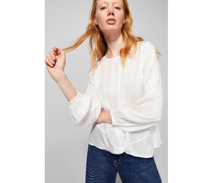 Springfield 679472698 Size 38 Long Sleeve Blouse for Women - White - Zoom Image 3