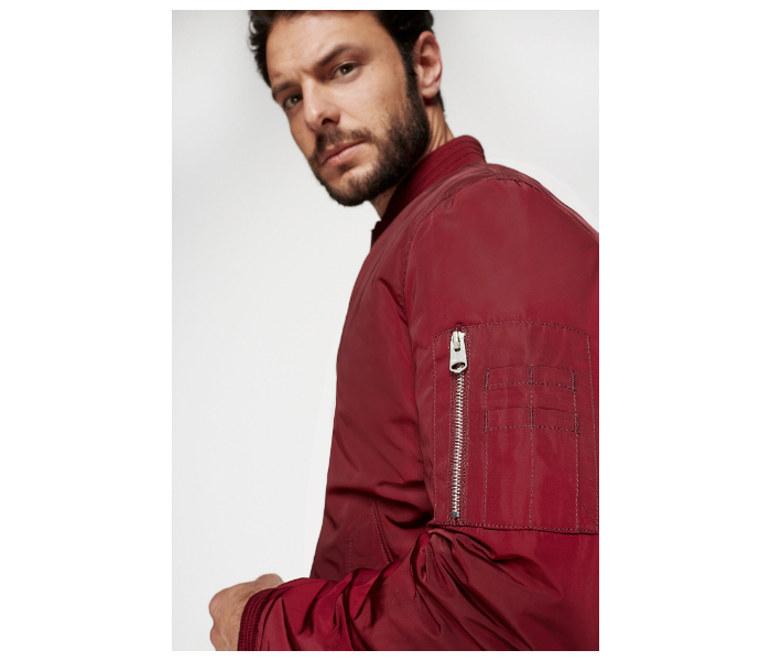 Springfield 095407168 Medium Nylon Jacket for Men - Wine - Zoom Image 2