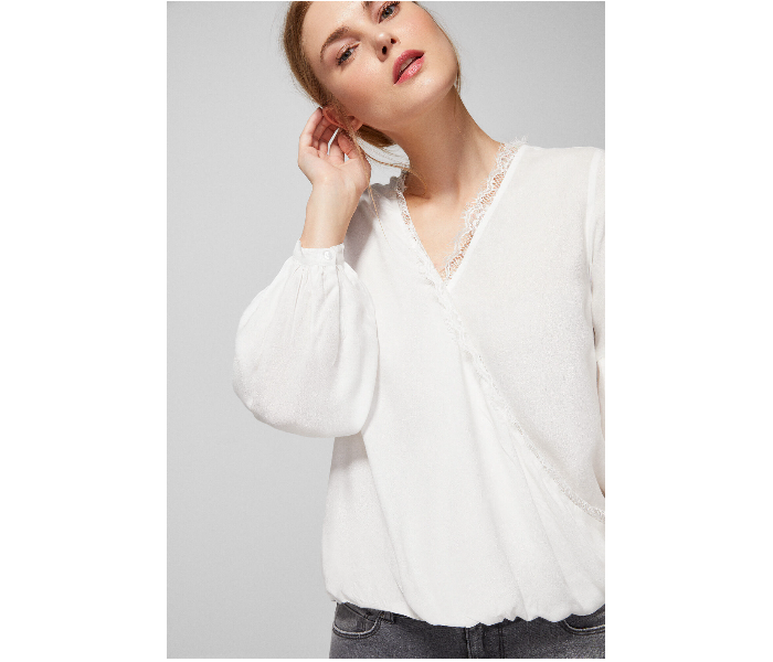 Springfield 679486697 Size 36 Long Sleeve Blouse for Women - White - Zoom Image 2