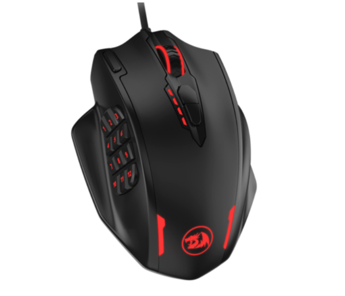 Redragon M908 IMPACT MMO Gaming Mouse with 18 Programmable Buttons - Black - Zoom Image 1