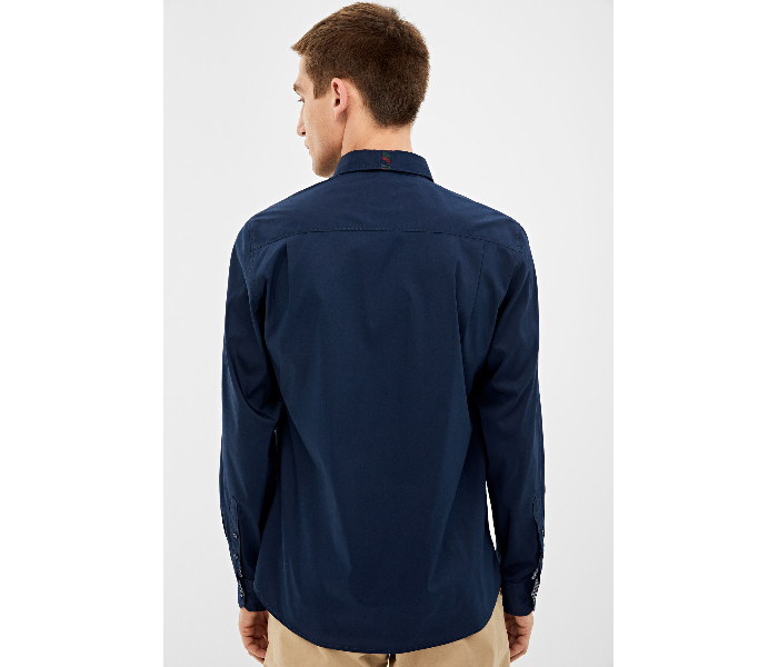 Springfield 151658212 XS Long Sleeve Stipped Business Shirt for Men - Navy - Zoom Image 3