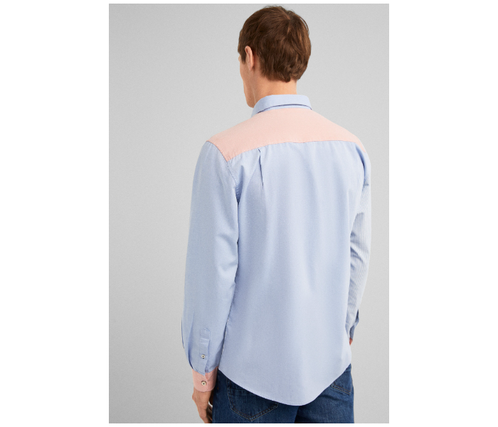 Springfield 027578614 Medium Long Sleeve Plain Shirt for Men - Medium Blue - Zoom Image 3