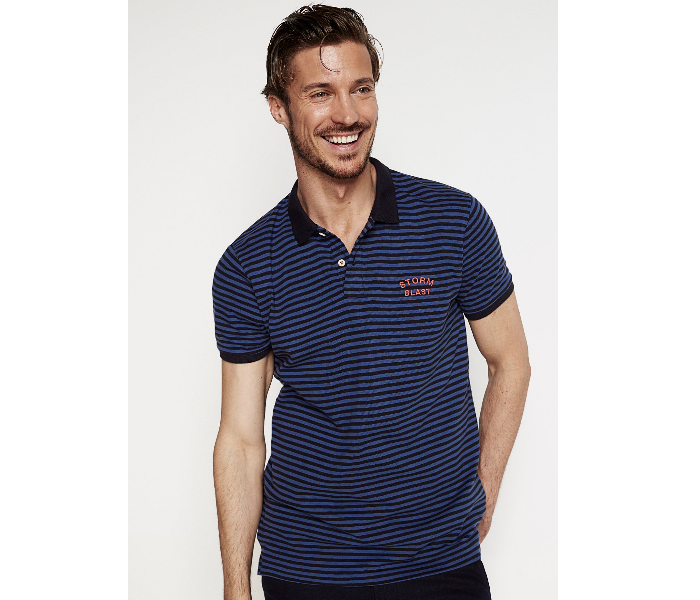 Springfield 143353910 Small Basic Slim Fit Polo Shirt for Men - Navy - Zoom Image 4