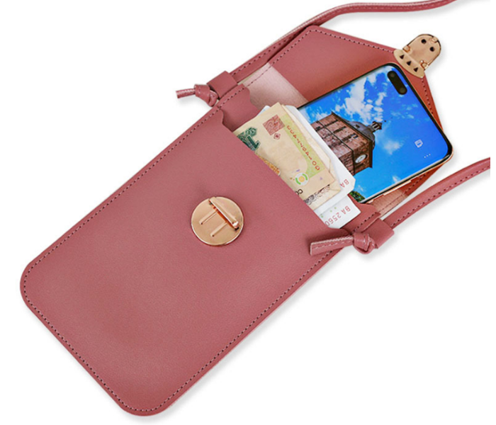 Leather Ladies Crossbody Sling Smartphone Bag - Sky Blue - Zoom Image 3