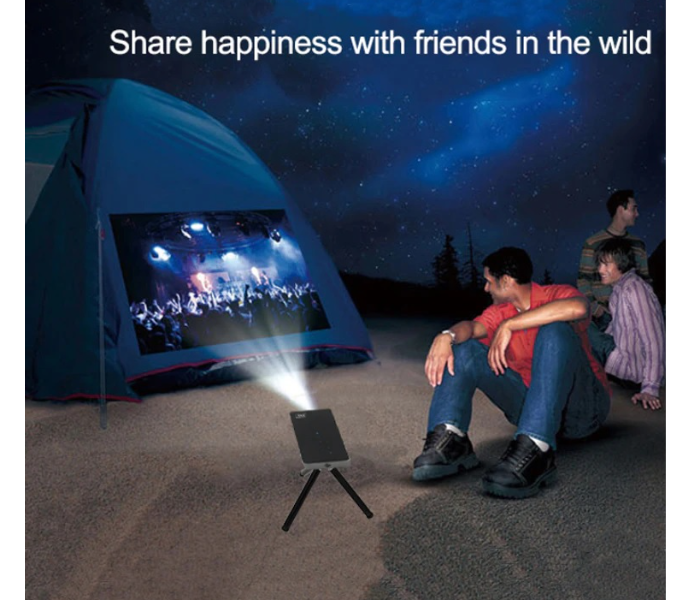 P8 Portable HD DLP LED Mini Projector - Black - Zoom Image 2