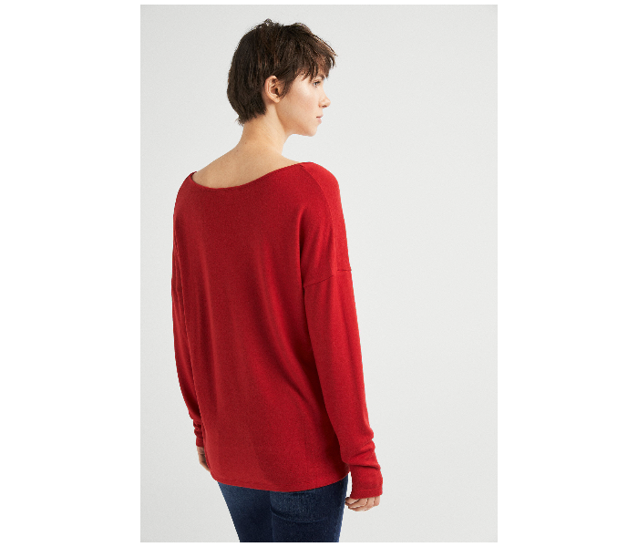 Springfield 676411865 XS Plain Long Sleeve T-Shirt for Women - Red - Zoom Image 3