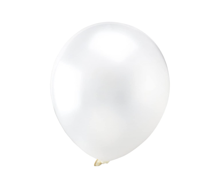 Mira Decor M D M10 1001 10 inch Pack of 100 Piece Metallic Latex Balloon - White - Zoom Image