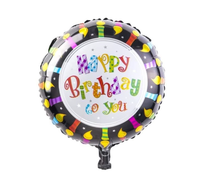 Mira Decor M-D-HB-14 Happy Birthday Aluminum Foil Balloons -Black and White - Zoom Image