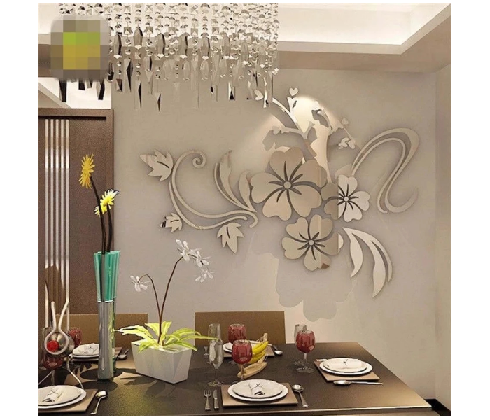 OEM Waterproof Flower Vine Self Adhesive Wall Sticker - Silver - Zoom Image 3