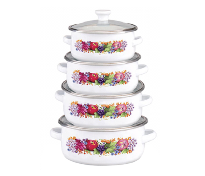 8 Piece Casserole Set DDSTK OE-5574 - White - Zoom Image