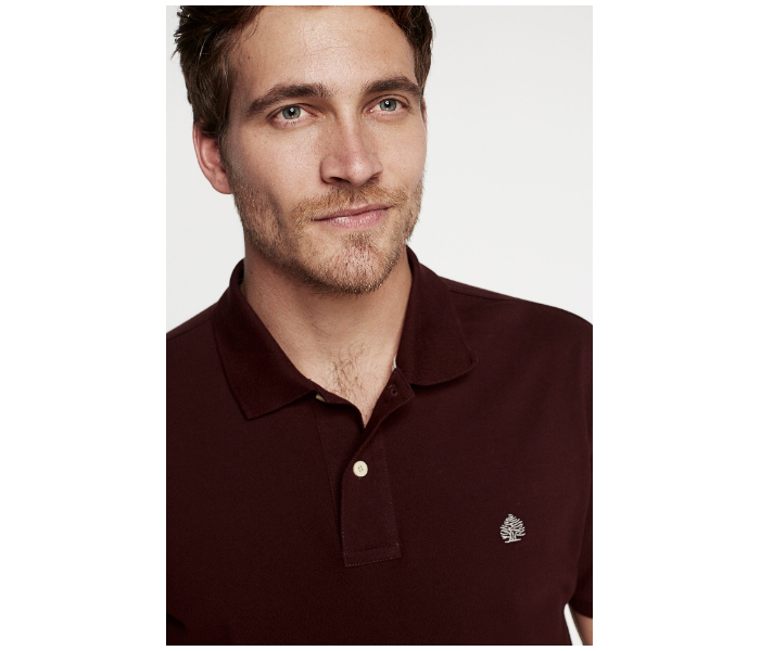 Springfield 855096469 XS Basic Polo Shirt for Men - Maroon - Zoom Image 2