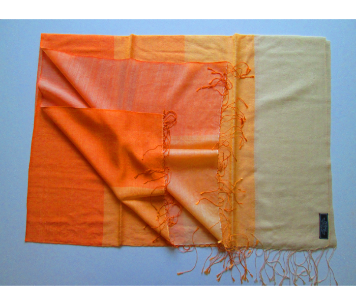 Style It STY-PS-CO Genuine Hand Woven Pashmina Shawl - Orange - Zoom Image 2