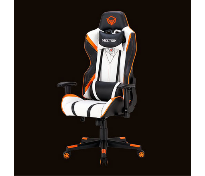 Meetion MT-CHR15 Curved The Neck Support Headrest 180 Degree Adjustable Backrest Gaming Chair  - White - Zoom Image 2