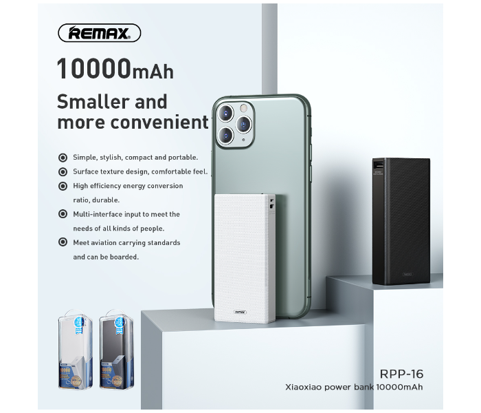 Remax RPP-16 Xiaoxiao 10000mAh Power Bank - White - Zoom Image 3