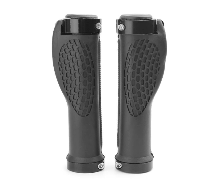 PHMAX Anti-Slip Rubber MTB Bicycle Handle Grip with Aluminium Alloy Cover - Black - Zoom Image