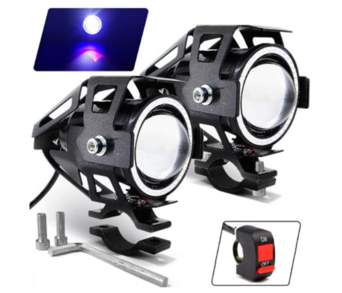 Nlpearl 2 Piece 125W Angel Eye U7 Headlights - Blue - Zoom Image