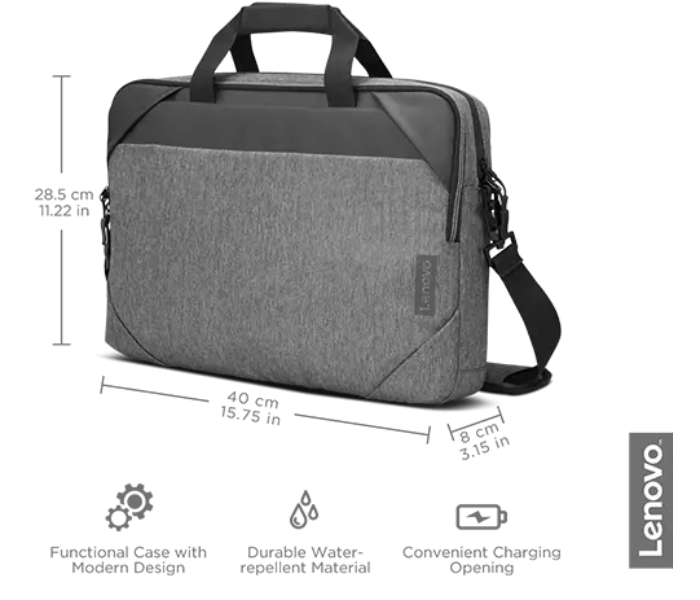 Lenovo GX40X54262 Polyester 15.6 Inch Urban Toploader Laptop Bag - Charcoal Grey - Zoom Image 7