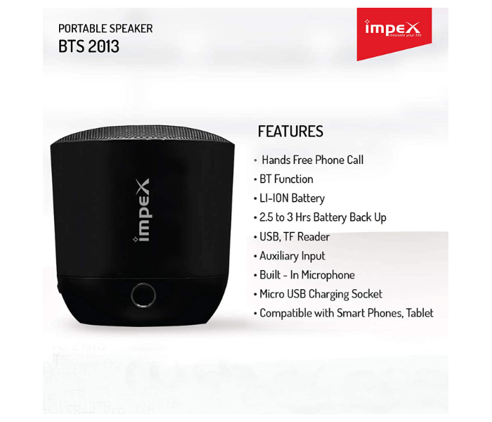 Impex BTS 2013 16W Wireless Portable Multimedia Speaker - Black - Zoom Image 6