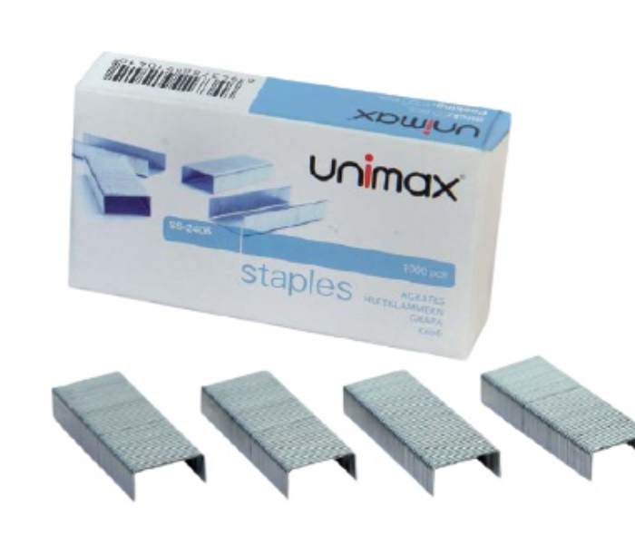 Unimax 1000 Piece Metal Staple Pin Box -Silver - Zoom Image