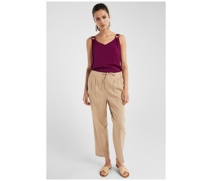 Springfield 683522855 Size 40 Cotton Pant for Women - Beige - Zoom Image 1