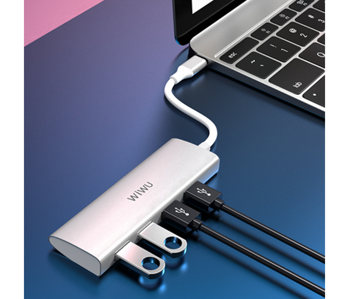 Wiwu A440G 4 In 1 USB-C Hub - Grey - Zoom Image 5