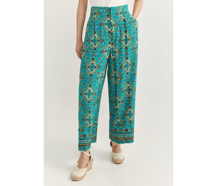 Springfield 683703425 Size 38 Cotton Pant for Women - Green - Zoom Image