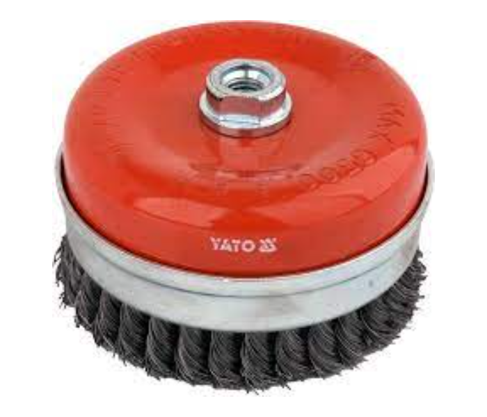 Yato YT-47691 100mm M14 Twisted Wire Cup Brush - Red and Silver - Zoom Image