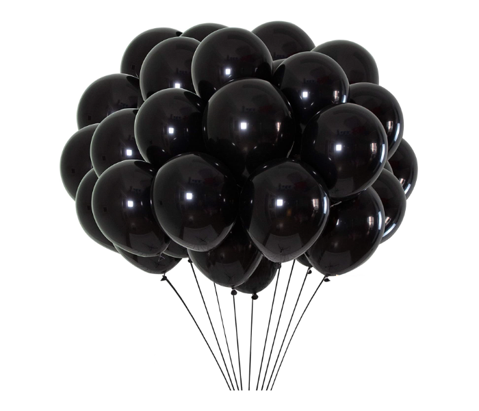 Mira Decor M-D-N10-2525 10 inch Pack of 25 Piece Latex Balloon - Black - Zoom Image