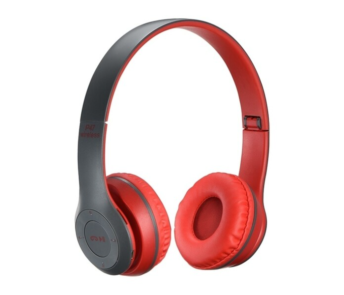 P47 Wireless Bluetooth 4.2 Stereo Headset with Foldable Mic -Red - Zoom Image 1