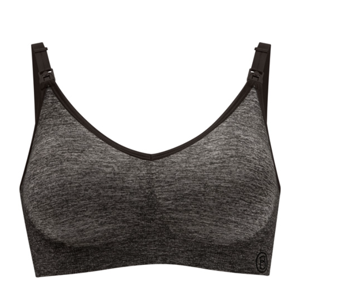 Bravado 1436 -03 Large The Bodysilk Seamless Yoga Charcoal Nursing Bra -Charcoal Grey - Zoom Image 1