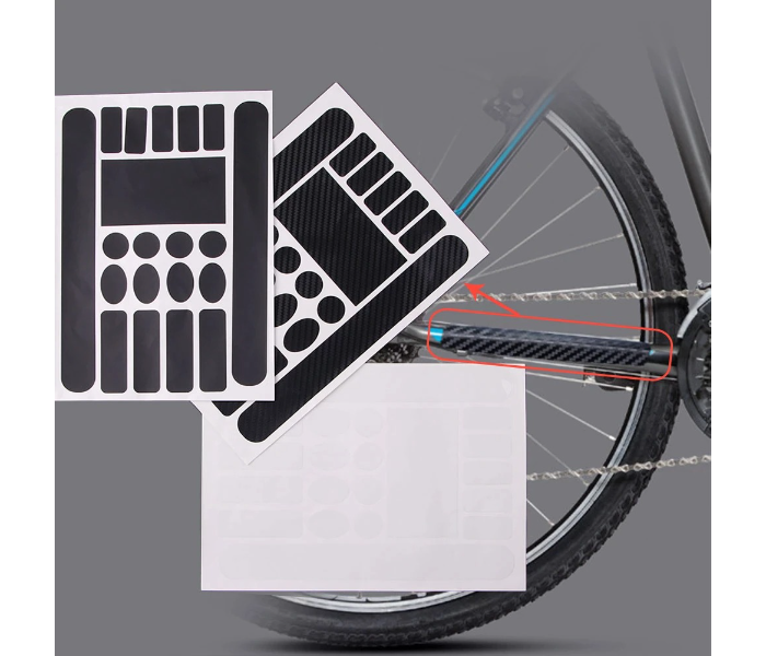 3 Piece Bicycle Frame Protection Anti Scratch Sticker - Black - Zoom Image 3