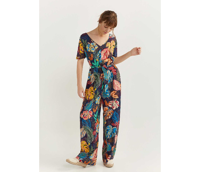 Springfield 683720419 Size 44 Cotton jumpsuit for Women - Blue - Zoom Image 1