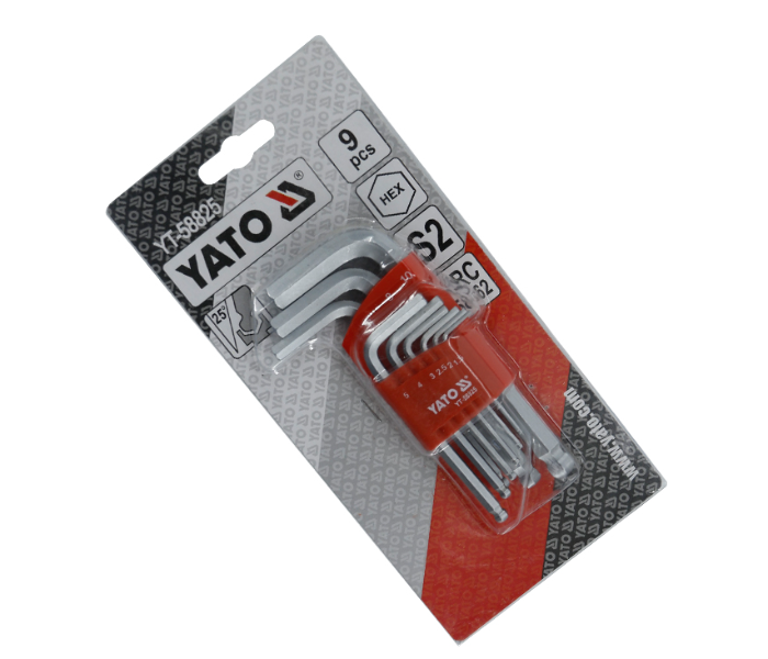 Yato YT-58825 9 Piece Hex Key Set with Ball - Silver - Zoom Image