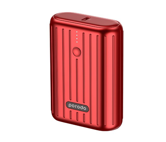 Porodo PD-PBFCH001-RD 10000mAh 18W Quick Charge 3.0 Ultra-Compact Wireless Portable Power Bank - Red - Zoom Image 2