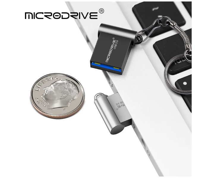 Microdrive 64GB Waterproof High Speed USB 3.0 Metal Flash Drive with Key Ring - Black - Zoom Image 3