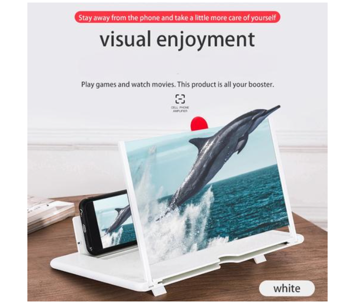 12 Inch Foldable 3D Mobile Phone Screen Magnifier - White - Zoom Image 2