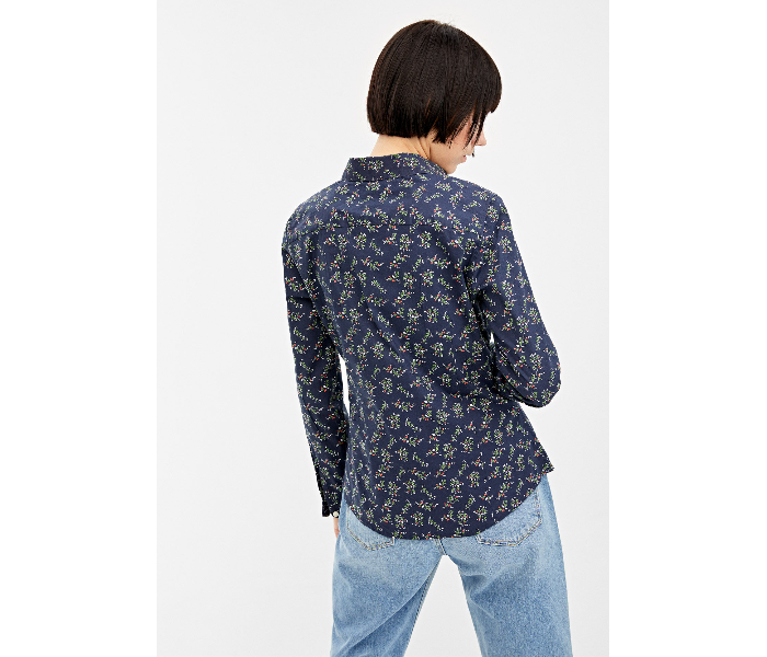 Springfield 679624919 Size 42 Long Sleeve Blouse for Women - Dark Blue - Zoom Image 4