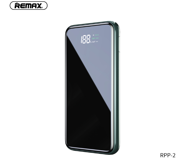 Remax RPP-2 Sinyo Series 10000mAh 18W Wireless Fast Charging Power Bank - Green - Zoom Image 1