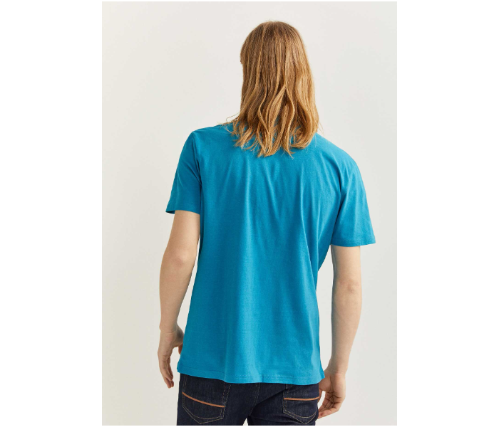 Springfield 712204788 XL Basic T-Shirt for Men - Turquoise - Zoom Image 3