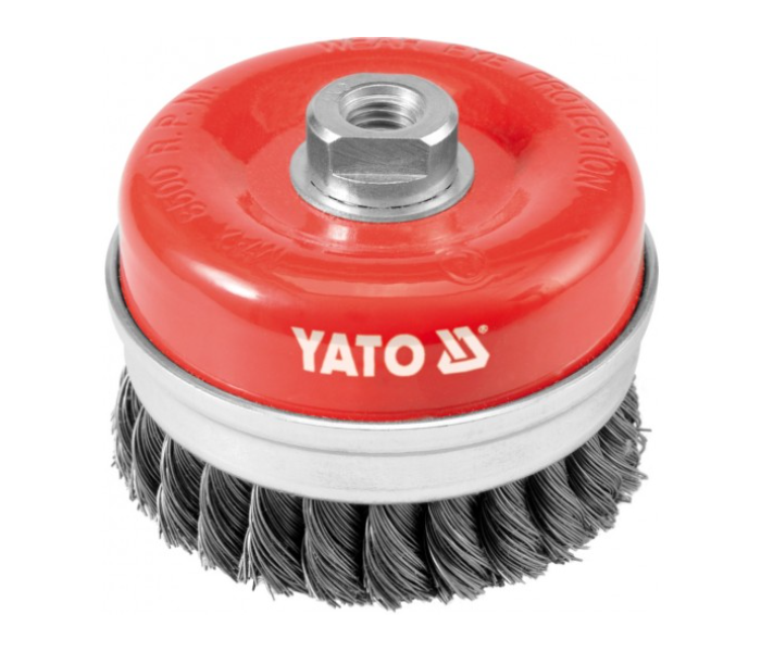 Yato YT-4769 Twist Steel Wire Cup Brush - Red and Silver - Zoom Image 1