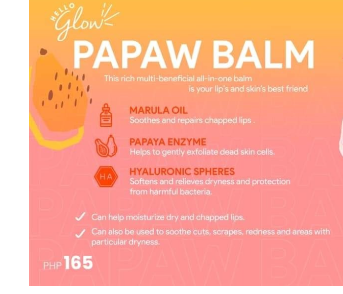 Hello Glow HGPB001 25G All in One Natural Papaw Balm - Zoom Image 2