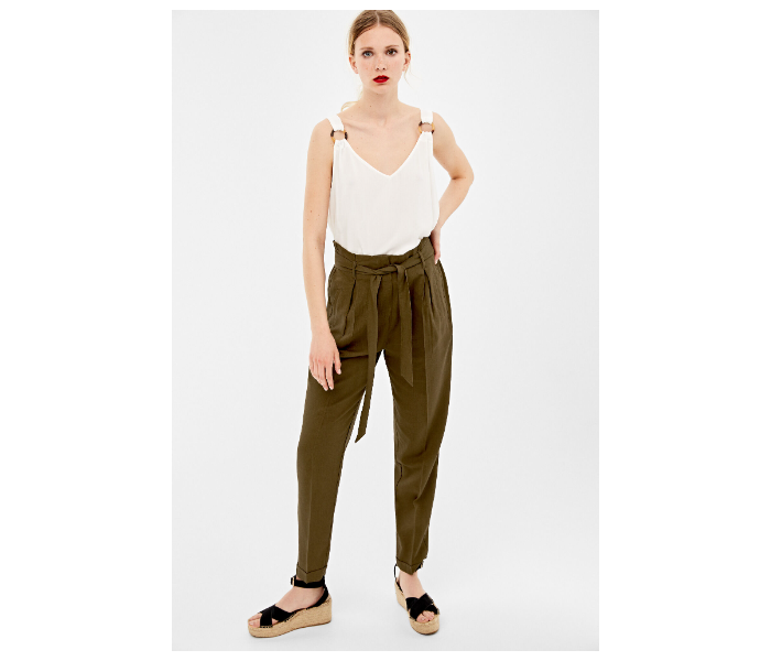 Springfield 683687920 Size 40 Cotton Pant for Women - Brown - Zoom Image 3