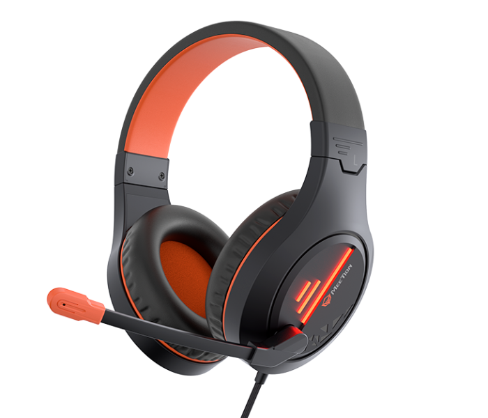 Meetion HP021Stereo Gaming Headset with Mic  Lightweight Backlit - Black Orange - Zoom Image 1