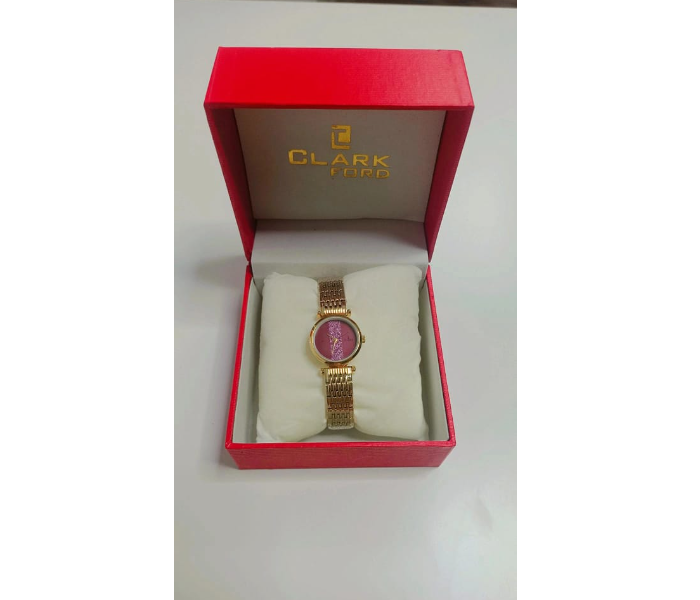 Clark Ford CW11549 Desire Metal Analog Watch for Women - Gold and Purple - Zoom Image