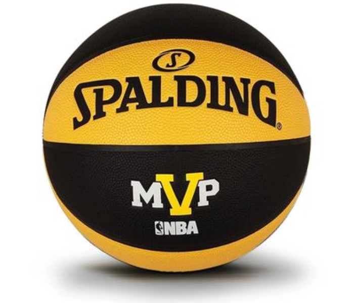 Spalding Size 5 NBA Unisex  Mvp  Rubber Basketball -Black And Yellow - Zoom Image 1