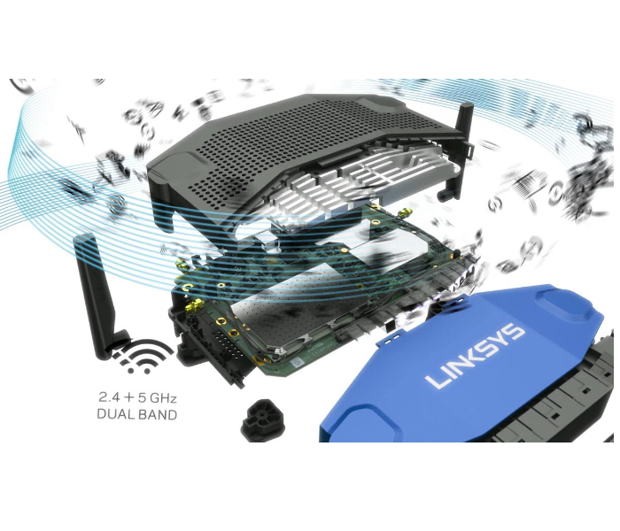 Linksys WRT1900ACS Dual-Band Wi-Fi Router with Ultra-Fast 1.6 GHz CPU - Blue - Zoom Image 3