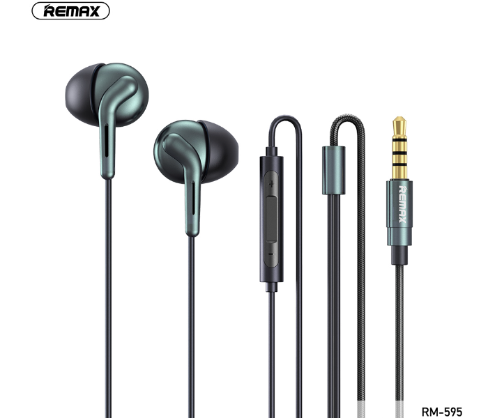 Remax RM-595 Dual Moving Coil Wired Earphone - Green - Zoom Image 1