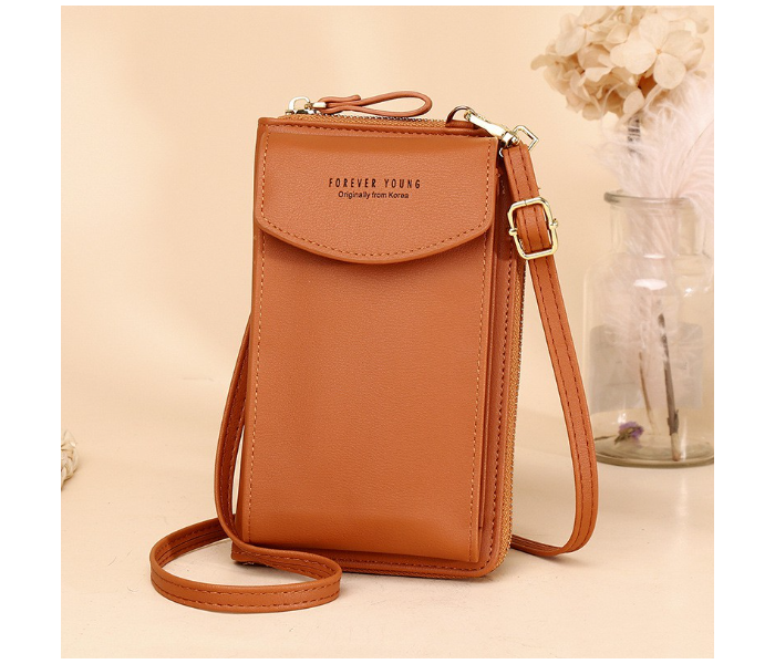 Forever Young Women PU Leather Mini Sling Bag - Brown - Zoom Image