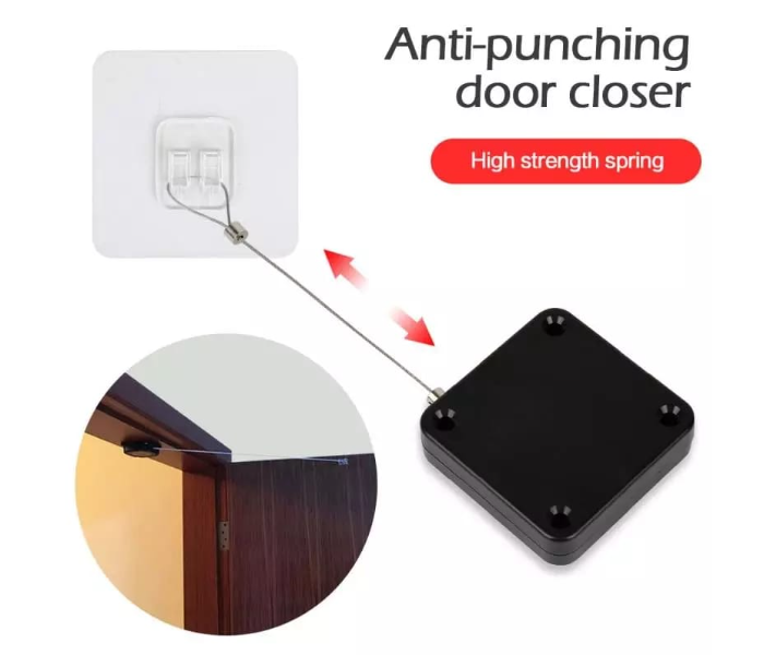 Automatic Door Closer Punch-free Sensor Door Closer Suitable For All Doors - Black - Zoom Image 2