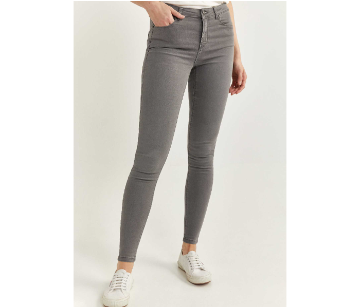 Springfield 684821442 Size 38 Basic Jeans for Women - Dark Grey - Zoom Image 1